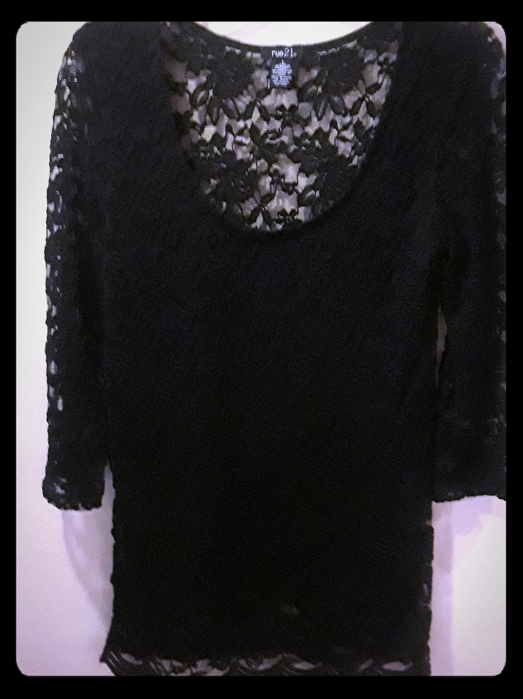 Lace top with see through back!
